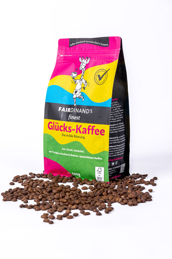 Glücks-Kaffee. Die milde Röstung.