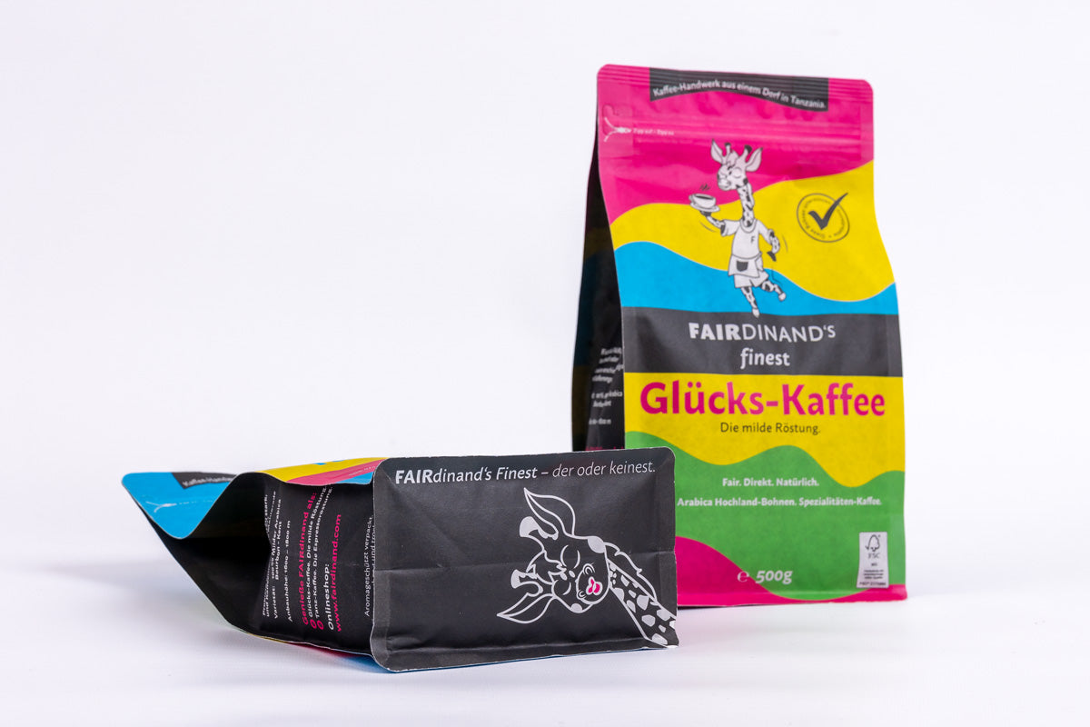 Glücks-Kaffee. Die milde Röstung.